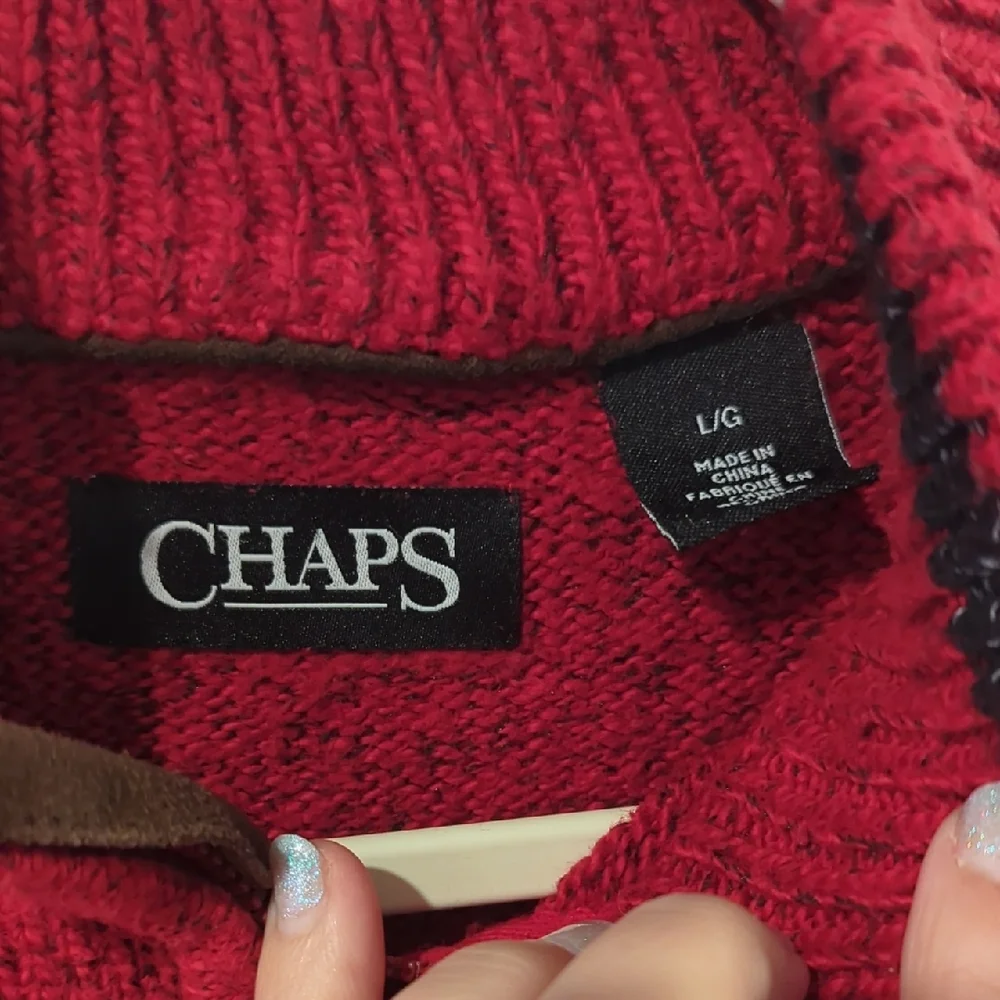 Chaps 1/4 Zip Sweater Red size‎ Large